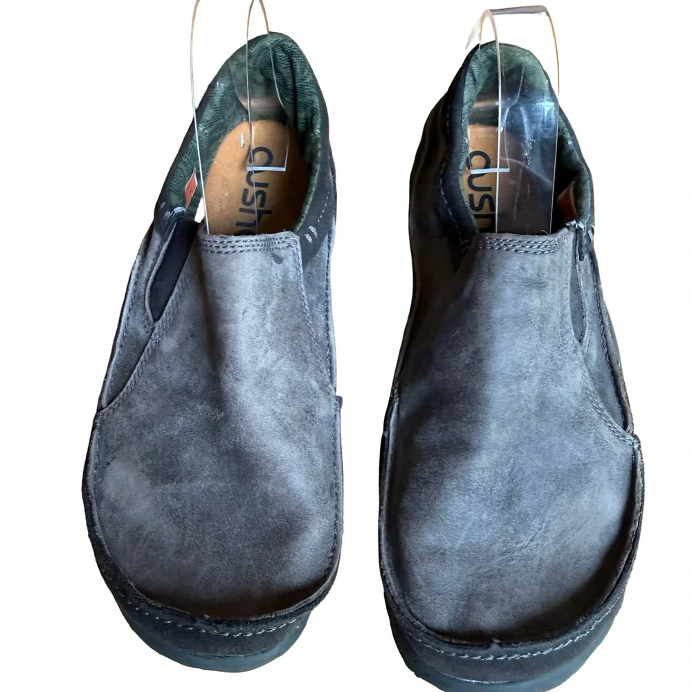 Cushe Dawn Patrol Slipper Dark Gray Raw Leather Slip On Loafers Shoes sz 9